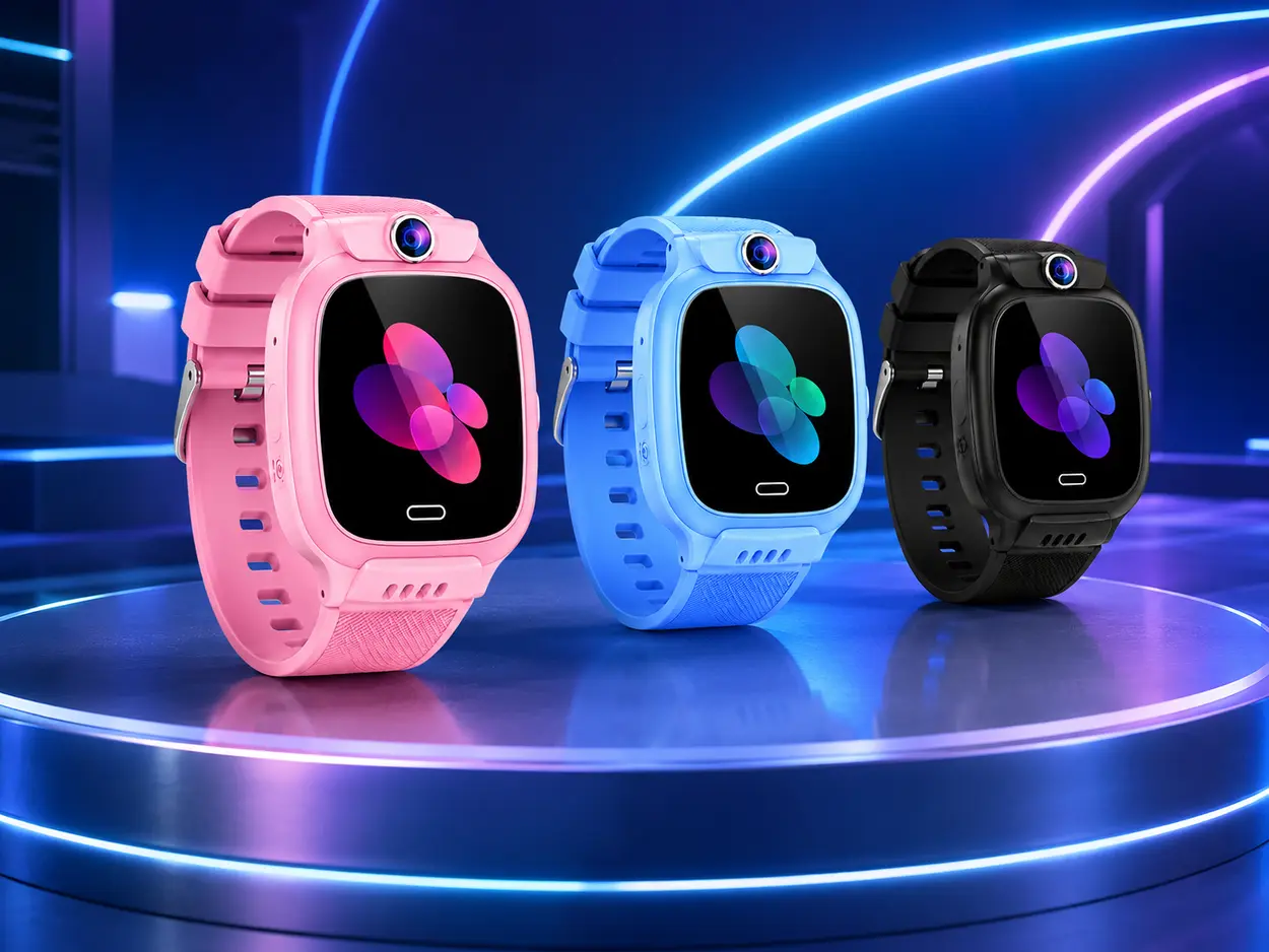 Pink, blue and black Y31 kids smartwatch phones